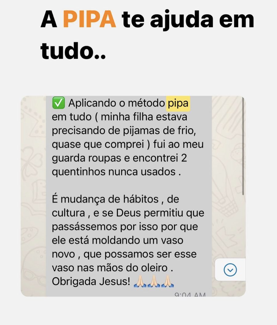 Mensagem: quase comprei pijama para a filha e achei dois nunca usados no guarda-roupa